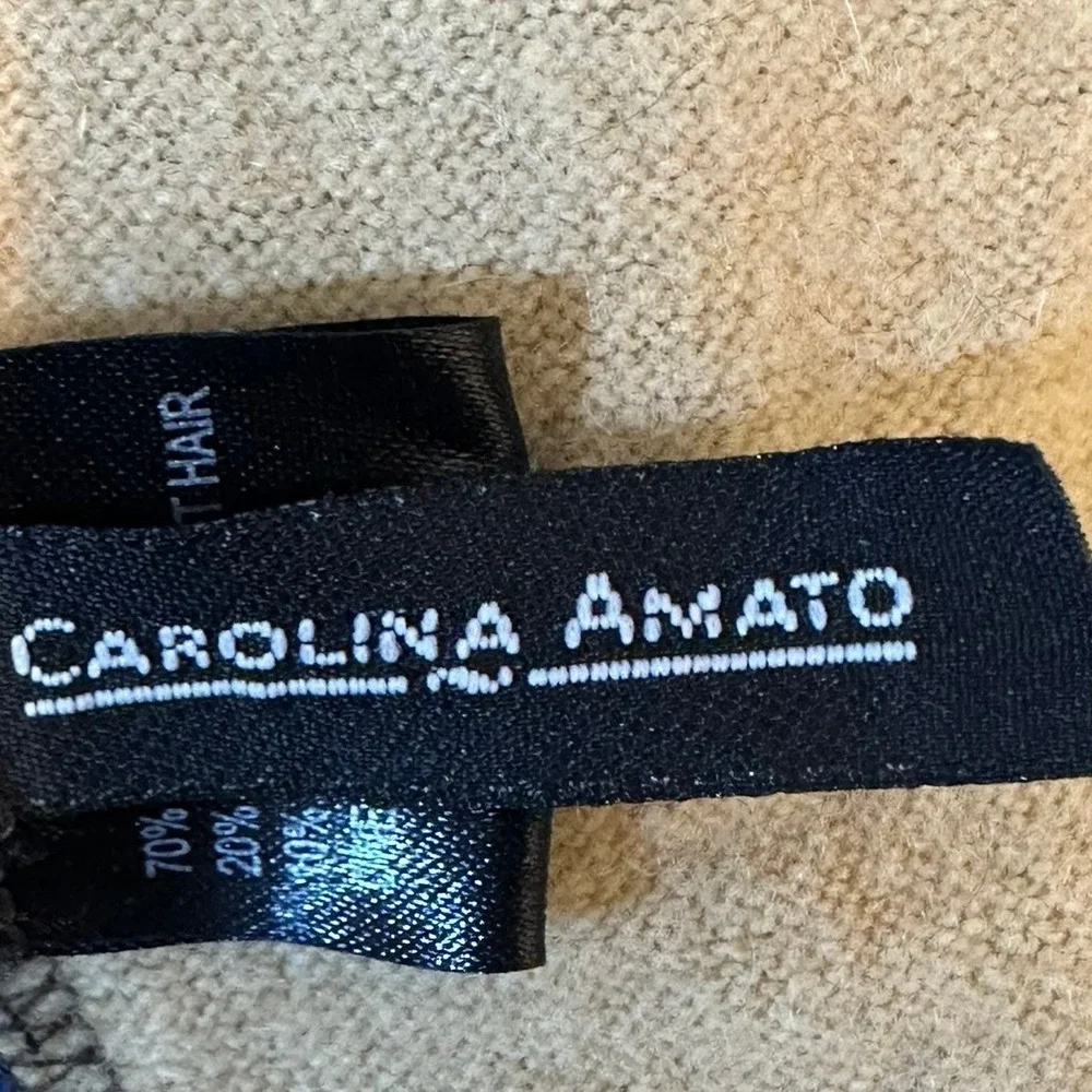 Carolina Amato Wool Angora Patchwork Scarf Wrap Shawl‎ Multicolored Boho